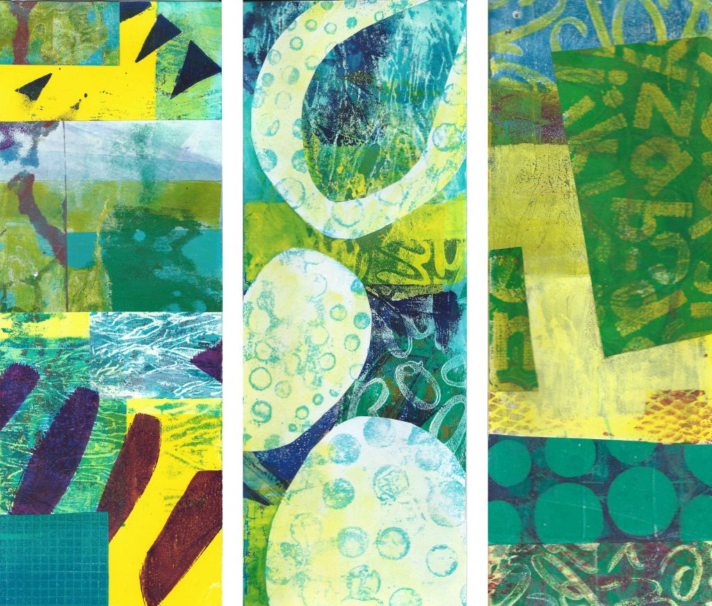 Patricia Brown • <em>Spontaneous Collages #17, #9 and #1</em> • NFS