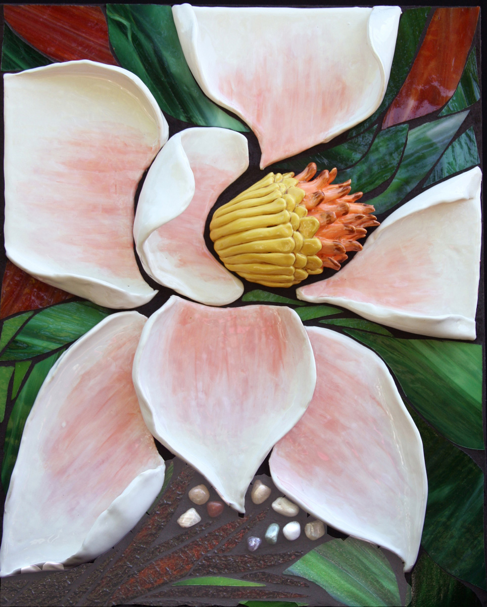 Marjorie Hoffman • <em>Magnolia</em> • Mosaic • 18″×22″ • $900.00
