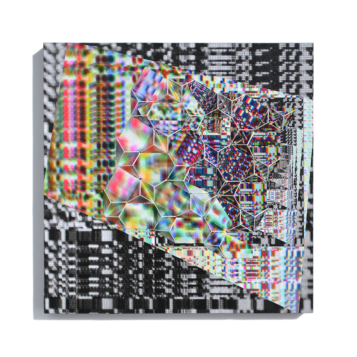 Werner Sun • <em>Big Bang 08</em> • Archival inkjet prints and acrylic on board • 8″×8″×1½″ • $150.00