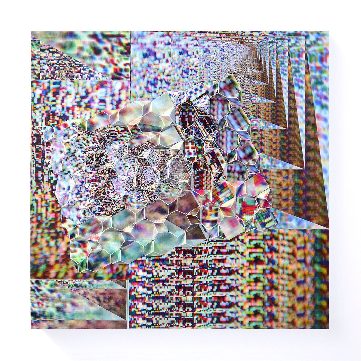 Werner Sun • <em>Big Bang 12</em> • Archival inkjet prints and acrylic on board • 12″×12″×1½″ • $280.00
