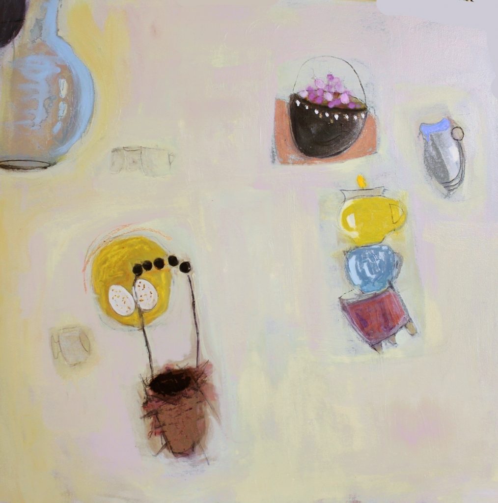 Ethel Vrana • <em>Still Life with Nest</em> • Oil on canvas • 36″×36″ • $1,240.00