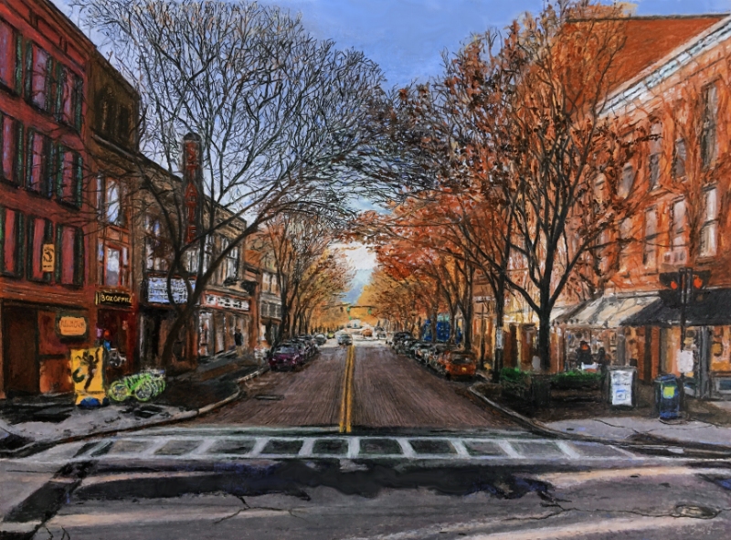 Ed Brothers • <em>State Street, November</em> • Print on watercolor paper; artist proof • 11½″×8½″ • NFS