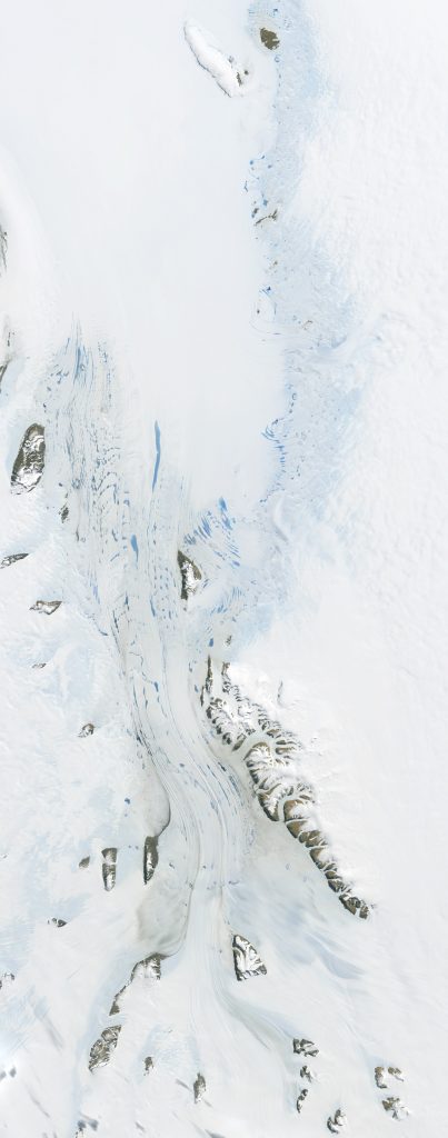 Jay Hart • <em>Lambert Glacier</em> • Inkjet print of Landsat imagery • 24″×64″ • $600.00
