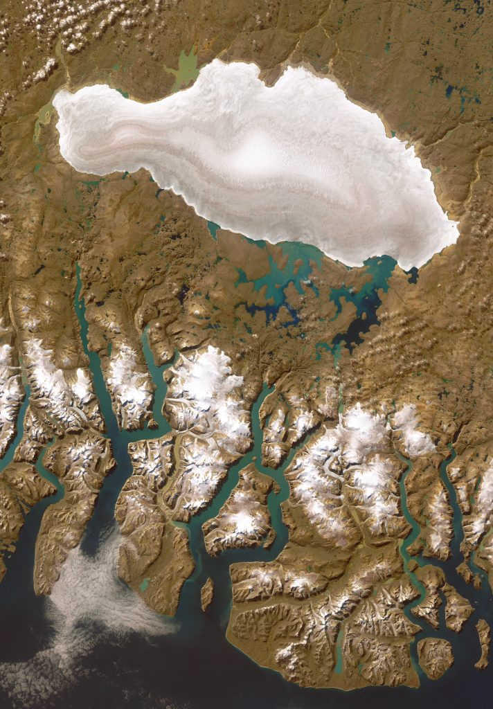 Jay Hart • <em>Barnes Icecap</em> • Inkjet print of Landsat imagery • 37″×54″ • $800.00