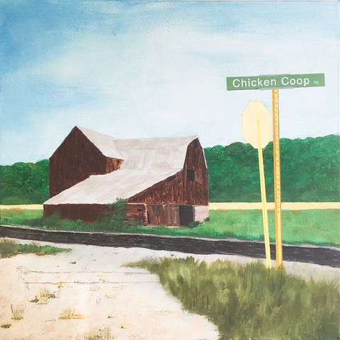 Don Ellis • <em>Chicken Coop Road</em> • Acrylic on canvas • 17½″×17½″ • $340.00