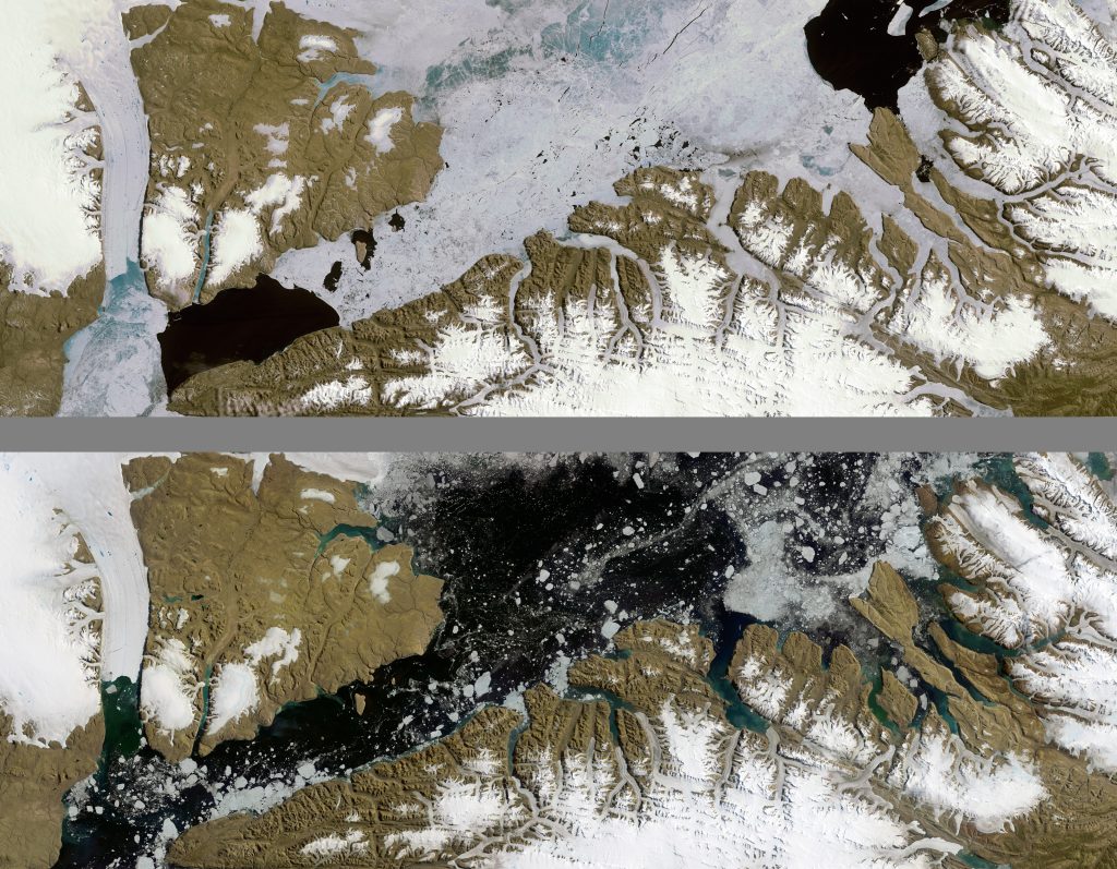 Jay Hart • <em>Petermann Glacier</em> • Inkjet print of Landsat imagery • 60″×46″ • $1,000.00