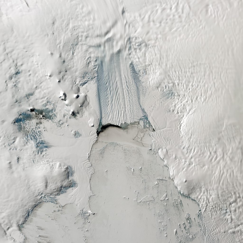 Jay Hart • <em>Pine Island Glacier</em> • Inkjet print of Landsat imagery • 43″×43″ • $650.00