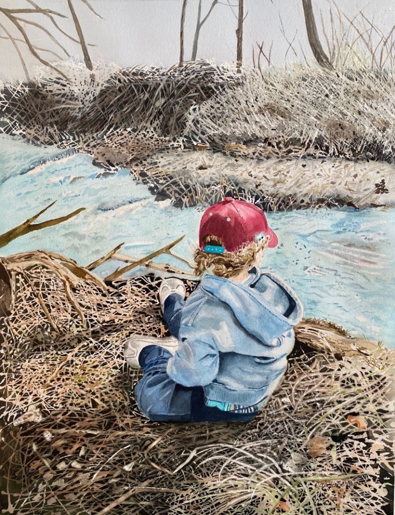 <span class="award_name">Judge's Award</span>Candace Cima • <em>Waiting For Spring to Wakeup</em> • Watercolor on Arches paper • 19″×13″ • $1,400.00