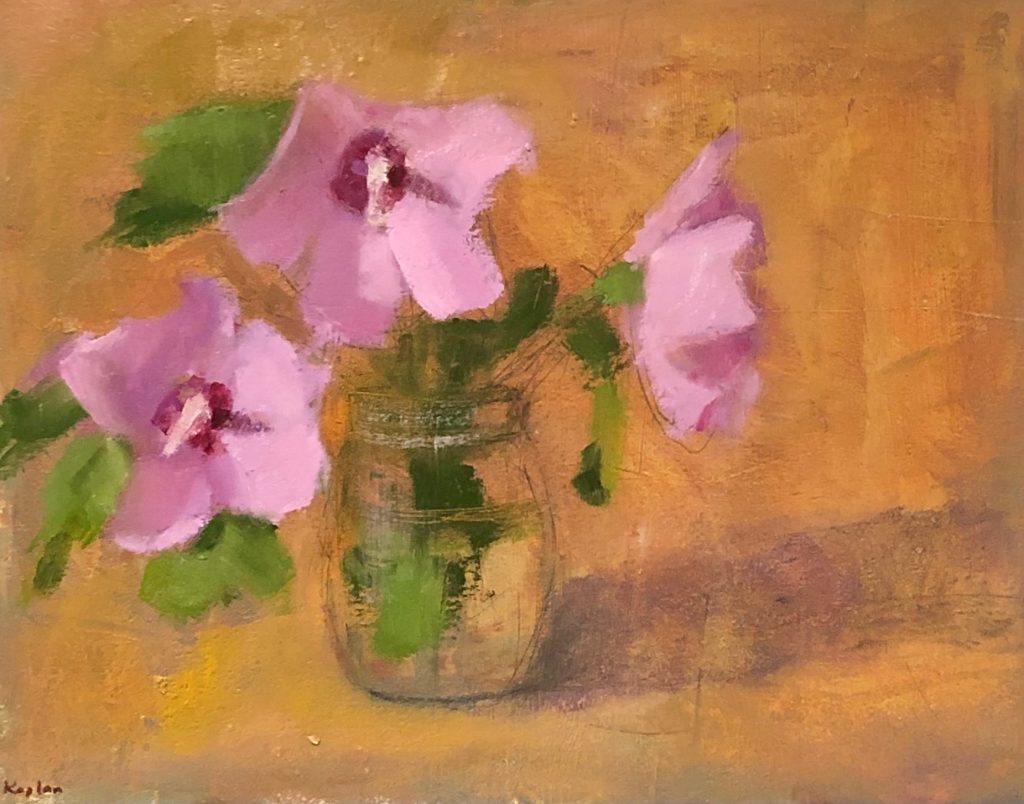 Ileen Kaplan • <em>Rose of Sharon</em> • Oil on panel • 11″×14″ • $575.00<a class="purchase" href="https://state-of-the-art-gallery.square.site/product/ileen-kaplan-rose-of-sharon/852" target="_blank">Buy</a>