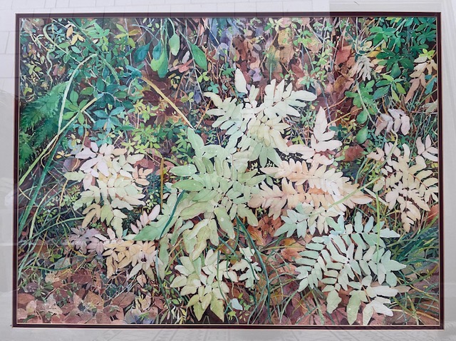 Selina Karim • <em>Forest Glow</em> • Watercolor on paper • 30″×22″ • $2,500.00