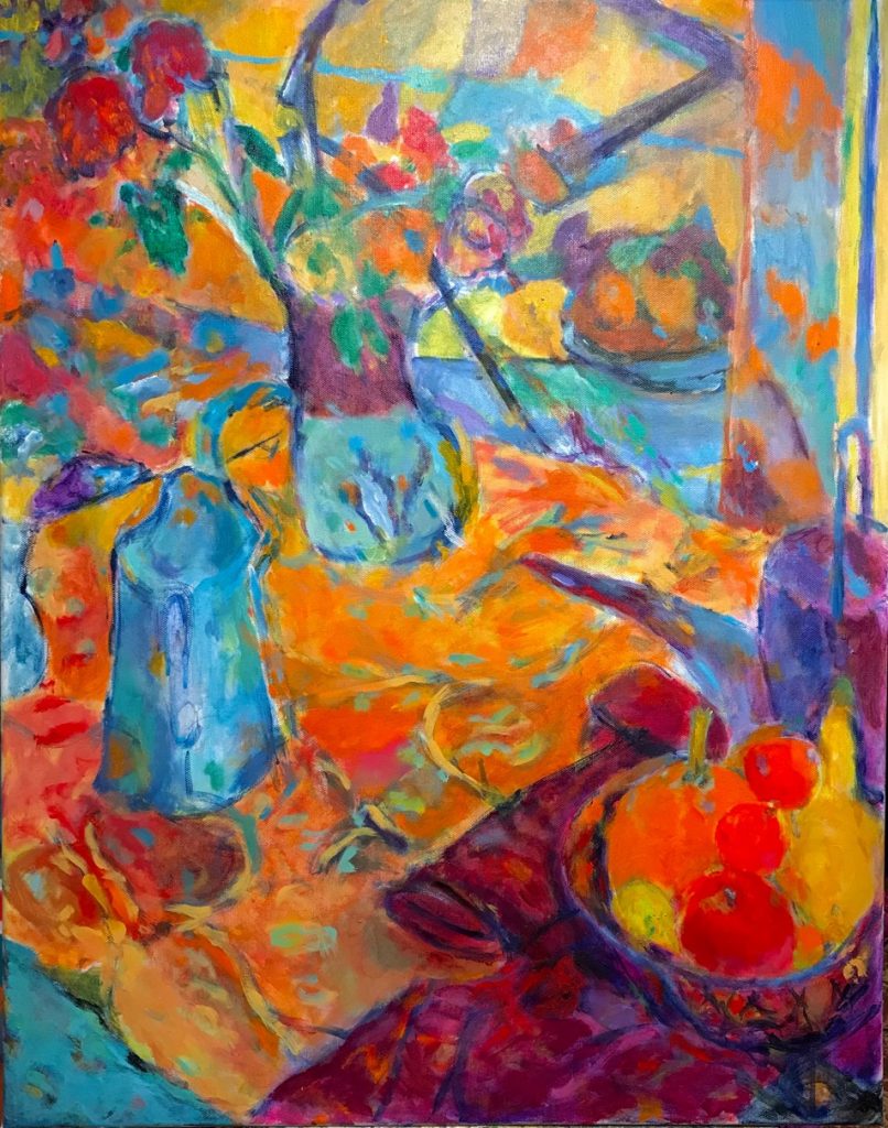 Vincent Joseph • <em>Apples and Pumpkin </em> • Acrylic • 18″×22″ • $500.00