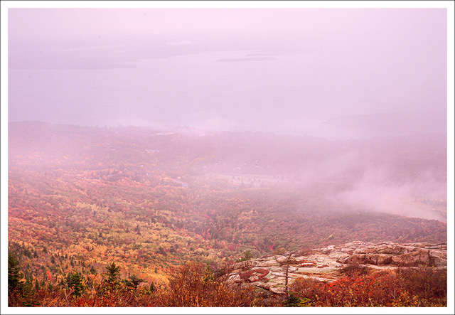 David Watkins • <em>Bar Harbor and Frenchman’s Bay, Sunrise from Cadillac Mountain</em> • Archival pigment print • 16″×20″ • $185.00