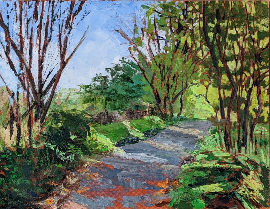 Diana Ozolins • <em>Amelanchier Canadensis, Cornell Arboretum</em> • Oil on canvas • 18″×14″ • $550.00
