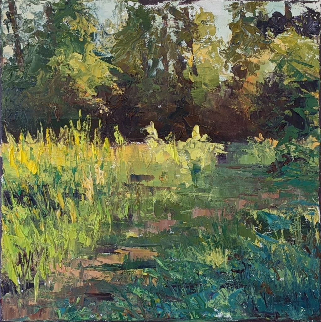 Diana Ozolins • <em>Salt Point 5:00pm</em> • Oil on canvas • 12″×12″ • $350.00<a class="purchase" href="https://state-of-the-art-gallery.square.site/product/diana-ozolins-salt-point-5-pm/1134" target="_blank">Buy</a>