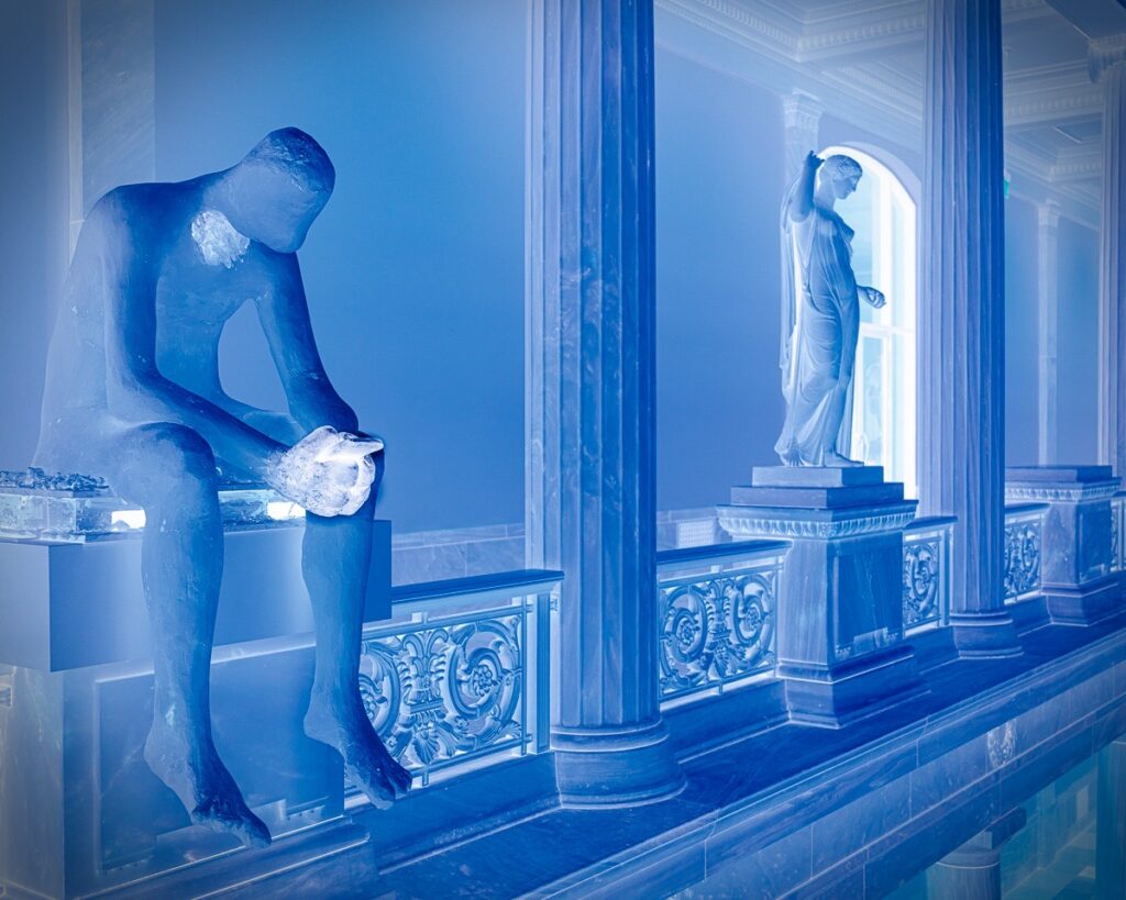 Christine Stockwell • <em>Blue Statue in Thought</em> • Archival digital print • POR