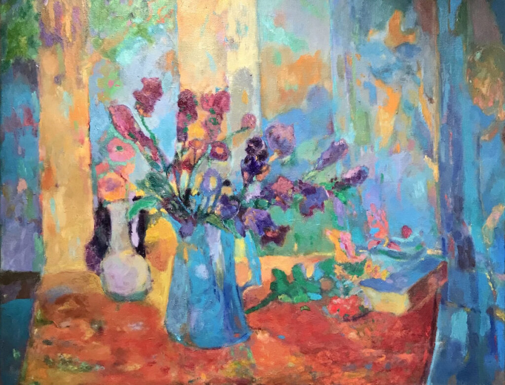 Vincent Joseph • <em>Purple Flowers</em> • Acrylic • 28″×22″ • $700.00