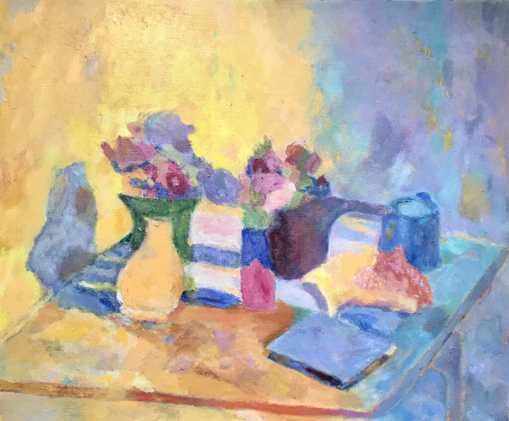 Vincent Joseph • <em>Still Life Yellow Vase</em> • Acrylic • 24″×20″ • $850.00<a class="purchase" href="https://state-of-the-art-gallery.square.site/product/vincent-joseph-still-life-yellow-vase/1307" target="_blank">Buy</a>