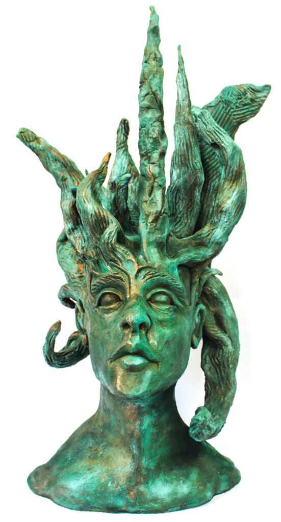 <span class="award_name">Honorable Mention</span>Andrew Fitzsimmons • <em>Cernunnos: Summer</em> • Stoneware with acrylic and wax patina • 28½″×16″×16″ • $4,750.00