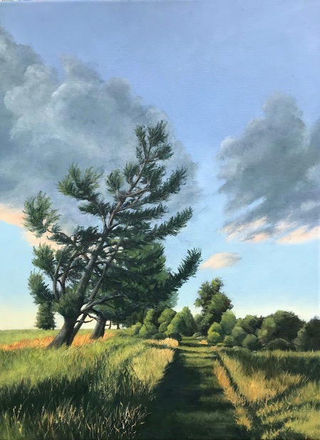 Patty L Porter • <em>North on the Interloken Trail</em> • Oil on canvas • 18″×24″ • $800.00<a class="purchase" href="https://state-of-the-art-gallery.square.site/product/patty-l-porter-north-on-the-interloken-trail/1801" target="_blank">Buy</a>