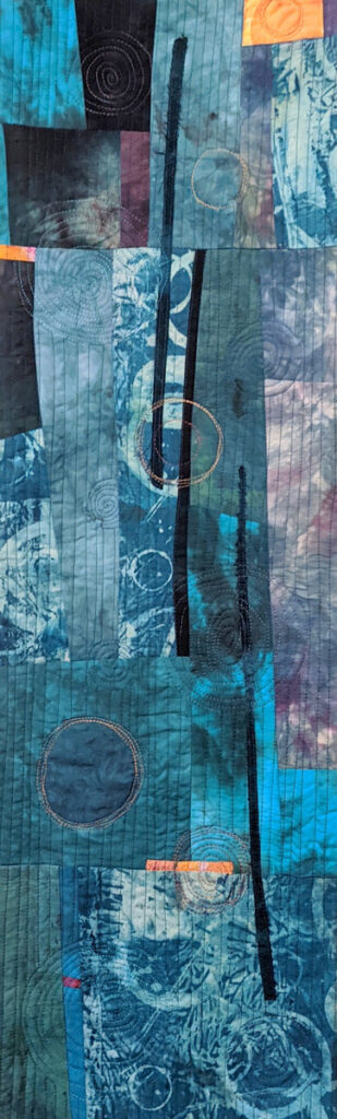 Barbara Behrmann • <em>Rain Bubbles</em> • Artist-dyed fabric • 10½″×33½″ • $350.00