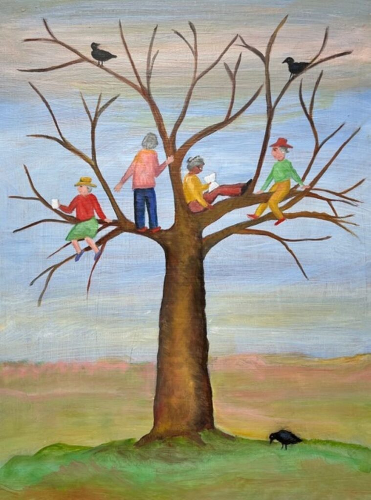 Jane Dennis • <em>Old Crows High On Life</em> • Acrylic • $180.00