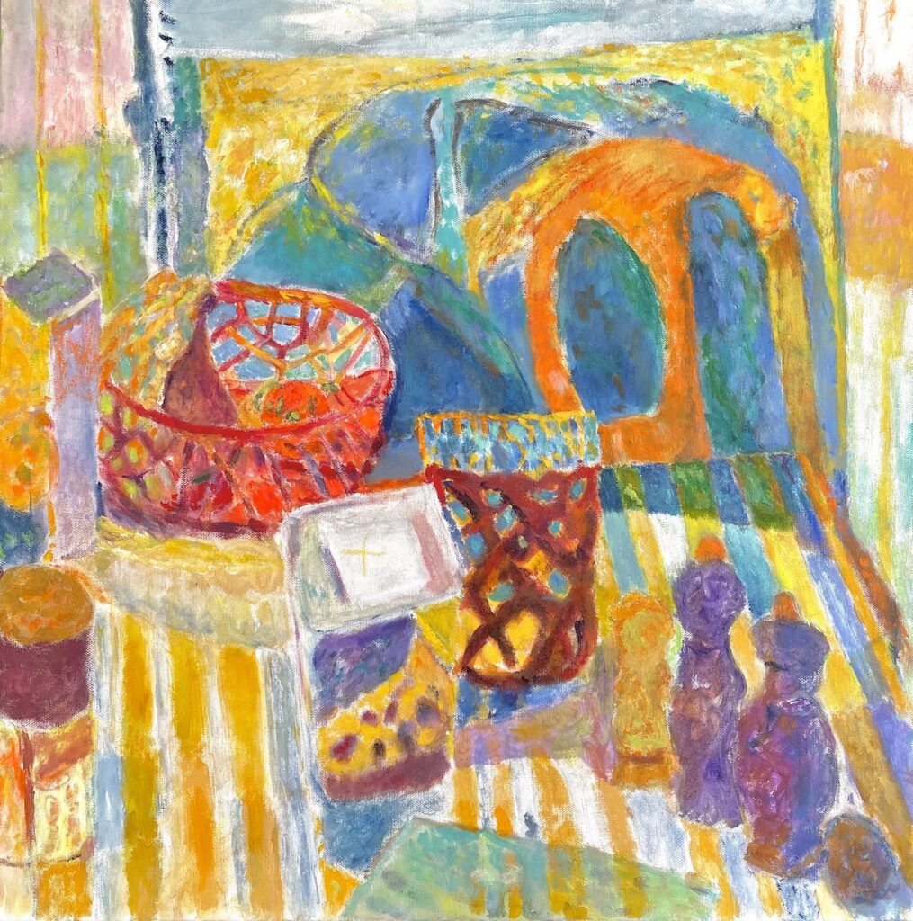 Vincent Joseph • <em>Table and Bathrobe</em> • Acrylic • 24″×24″ • $1,800.00