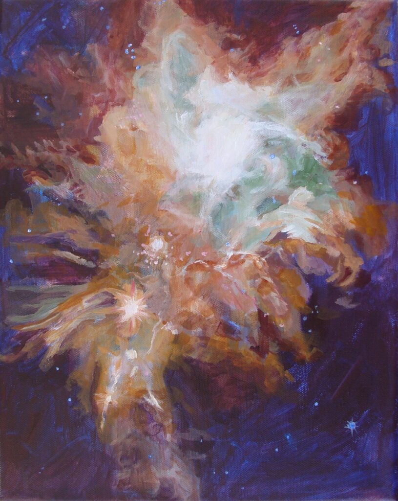 Katrina Morse • <em>Cosmic Cloud</em> • Acrylic on canvas • 11″×14″ • $300.00