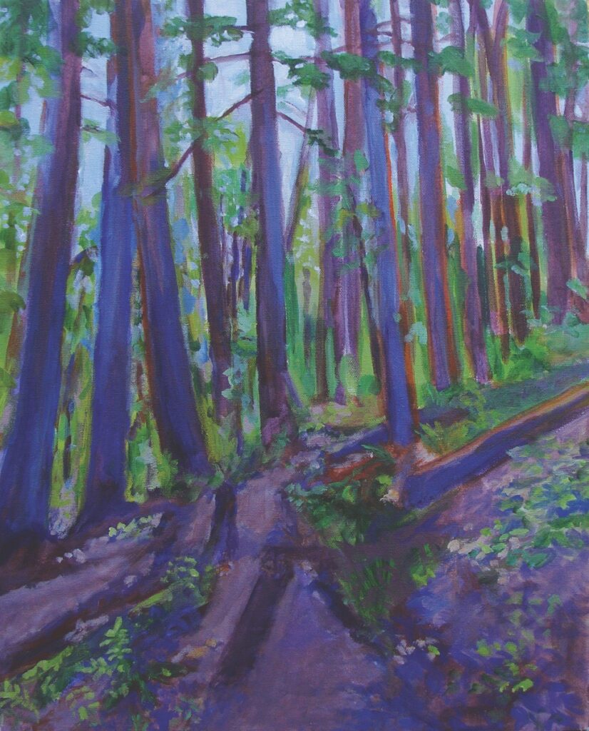Katrina Morse • <em>Finger Lakes Trail</em> • Acrylic on canvas • 16″×20″ • $400.00
