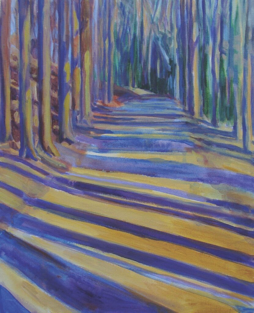 Katrina Morse • <em>Shadow Stripes</em> • Acrylic on canvas • 16″×20″ • $400.00