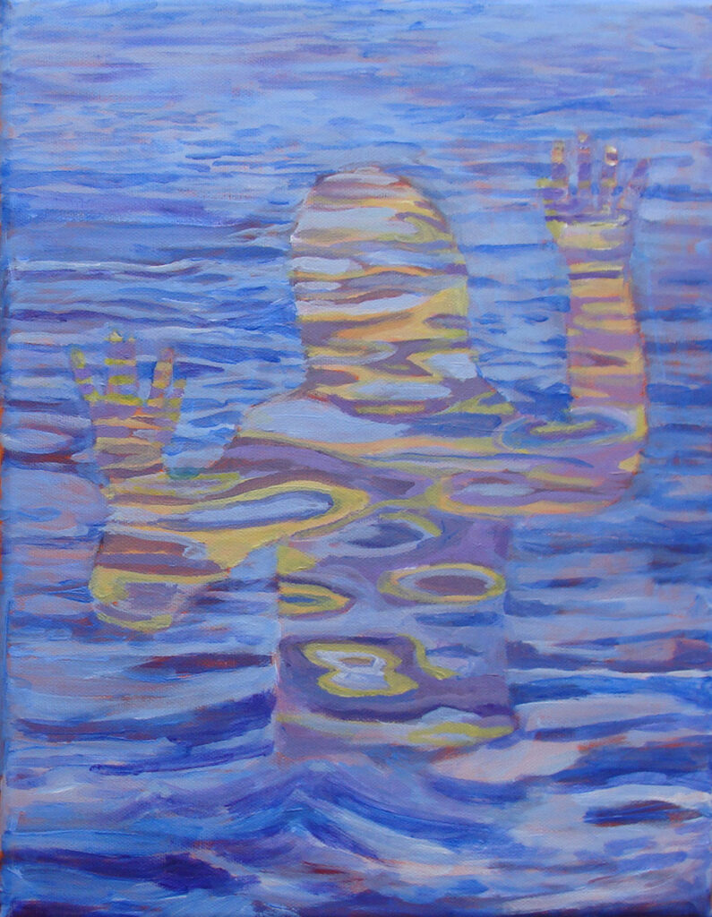 Katrina Morse • <em>Water Figure #1</em> • Acrylic on canvas • 11″×14″ • $275.00