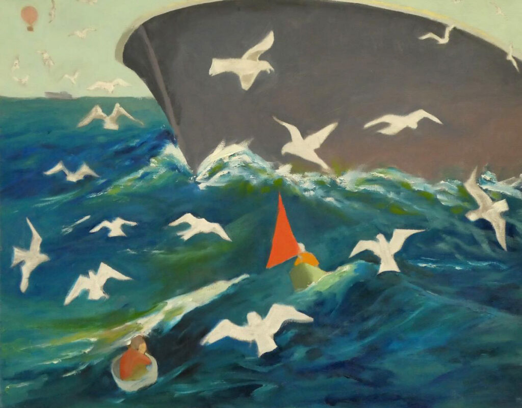 Diana Ozolins • <em>Little Boat</em> • Oil on canvas  • 17″×21″ • NFS
