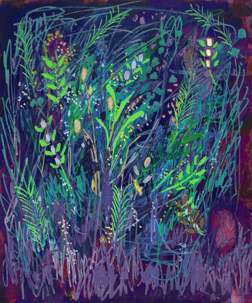 Ethel Vrana • <em>Botanical #4</em> • Acrylic on canvas • 20″×24″ • $600.00