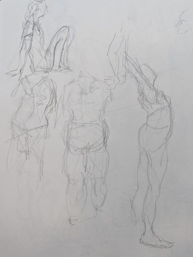 Diana Ozolins • <em>Circus Culture Sketch</em> • Graphite on paper • 11″×14″ • NFS