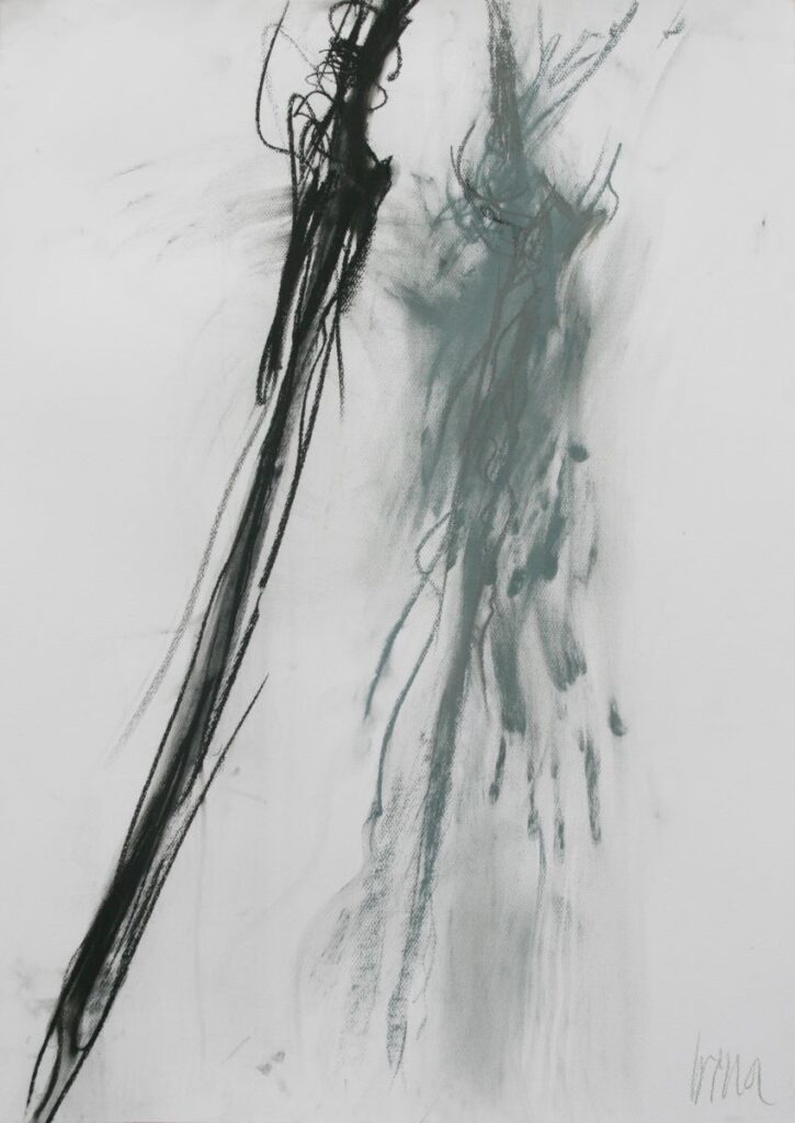 Irina Kassabova • <em>Second Bow, 2010</em> • Charcoal and pastel on paper • 29½″×41″ • NFS