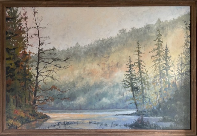 Kent Goetz • <em>Morning at Nick's Lake</em> • Acrylic on canvas • 38″×26″ • $1,400.00