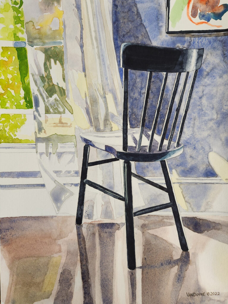 Elizabeth VanDuyne • <em>Presence (Open Window)</em> • Watercolor on acid free paper • 9″×12″ • $200.00
