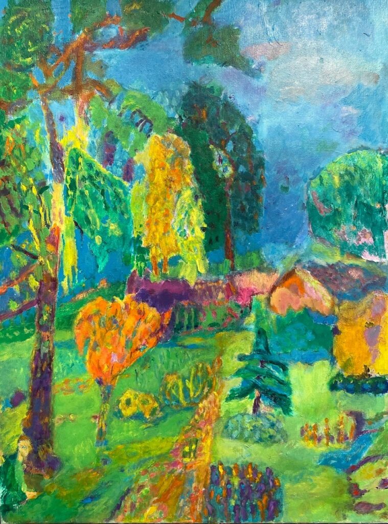 Vincent Joseph • <em>Backyard #5</em> • Acrylic • 18″×24″ • $750.00
