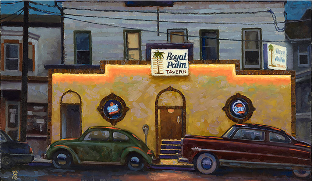 William Benson • <em>The Royal Palm Tavern</em> • Framed archival print • 24″× 18″ • $450.00