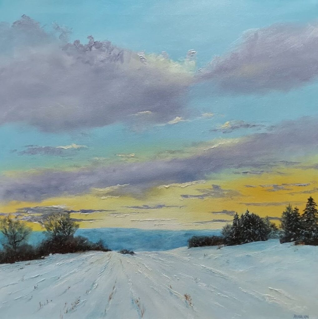 Annemiek Haralson • <em>Winter Morning</em> • Oil on canvas • 24″× 24″ • $525.00