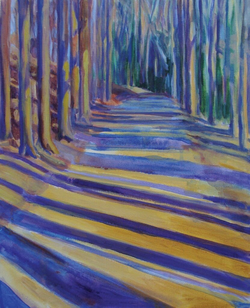 Katrina Morse • <em>Shadow Stripes</em> • Acrylic on canvas • 16″× 20″ • $400.00