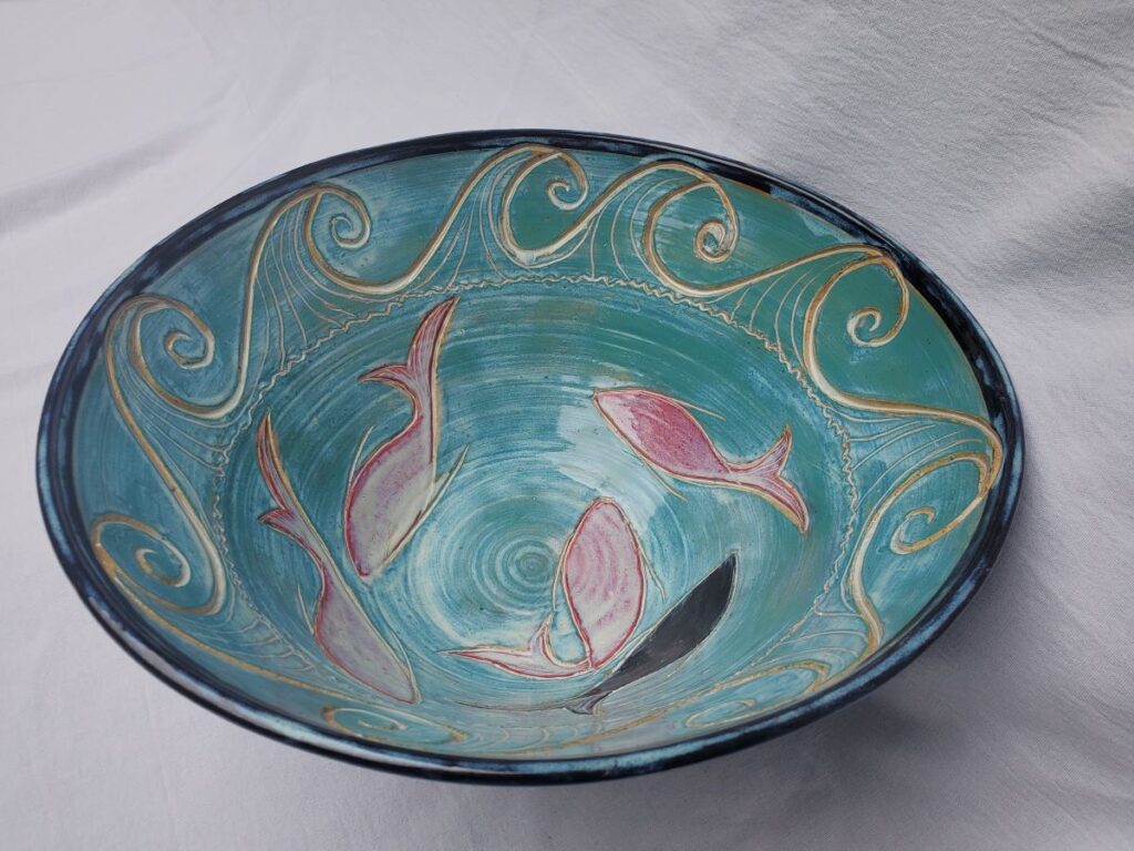 Jenny Ross • <em>Fish Bowl</em> • Ceramic • 15½″× 7½″× 15½″ • $250.00