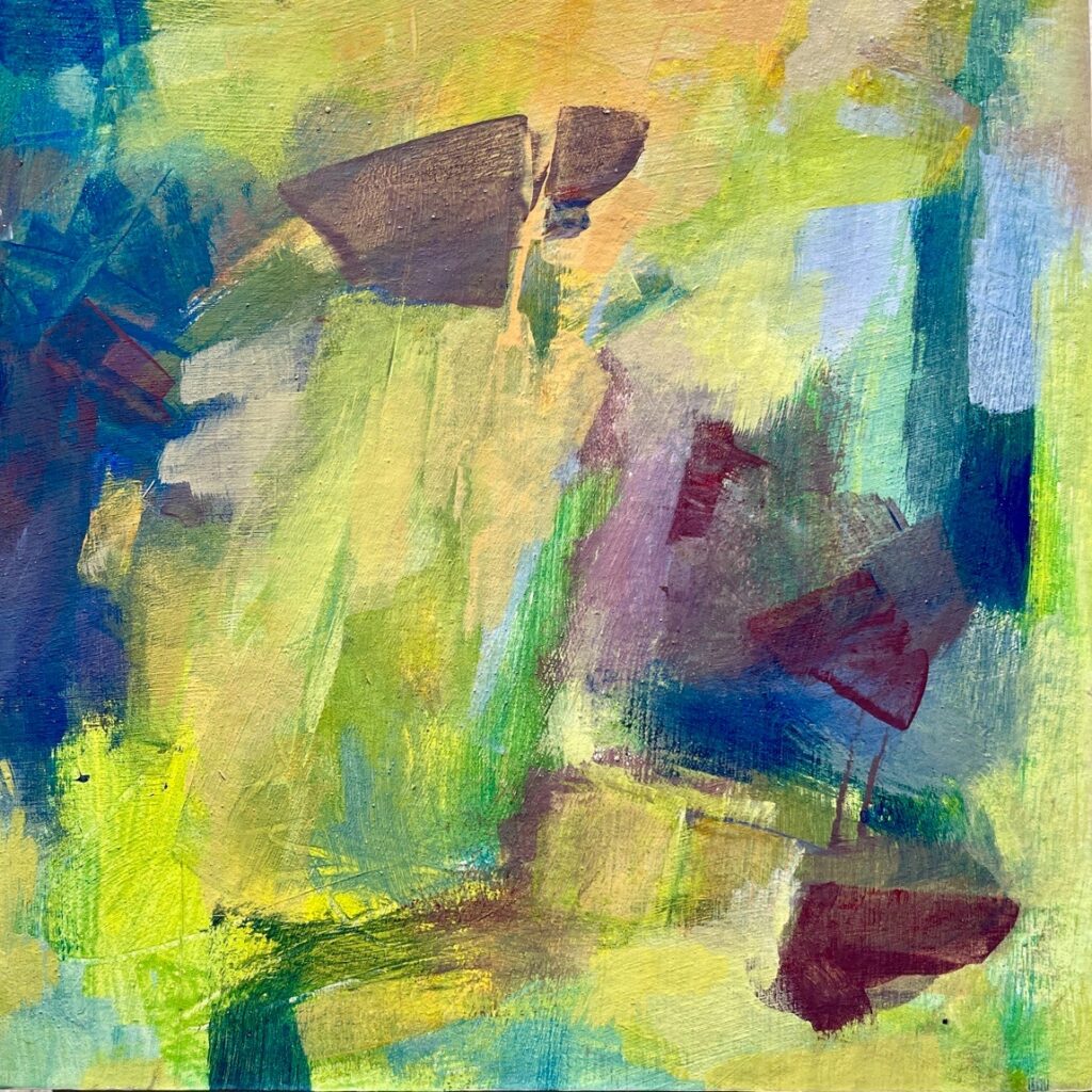 Patricia Brown • <em>Variations 1A 23_09_04</em> • Acrylic, paper on wood panel • 8″× 8″ • $145.00