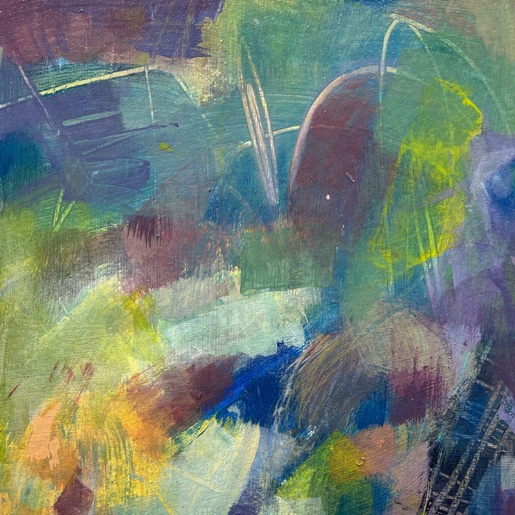 Patricia Brown • <em>Variations 21B 23_09_04</em> • Acrylic, paper on wood panel • 8″× 8″ • $145.00