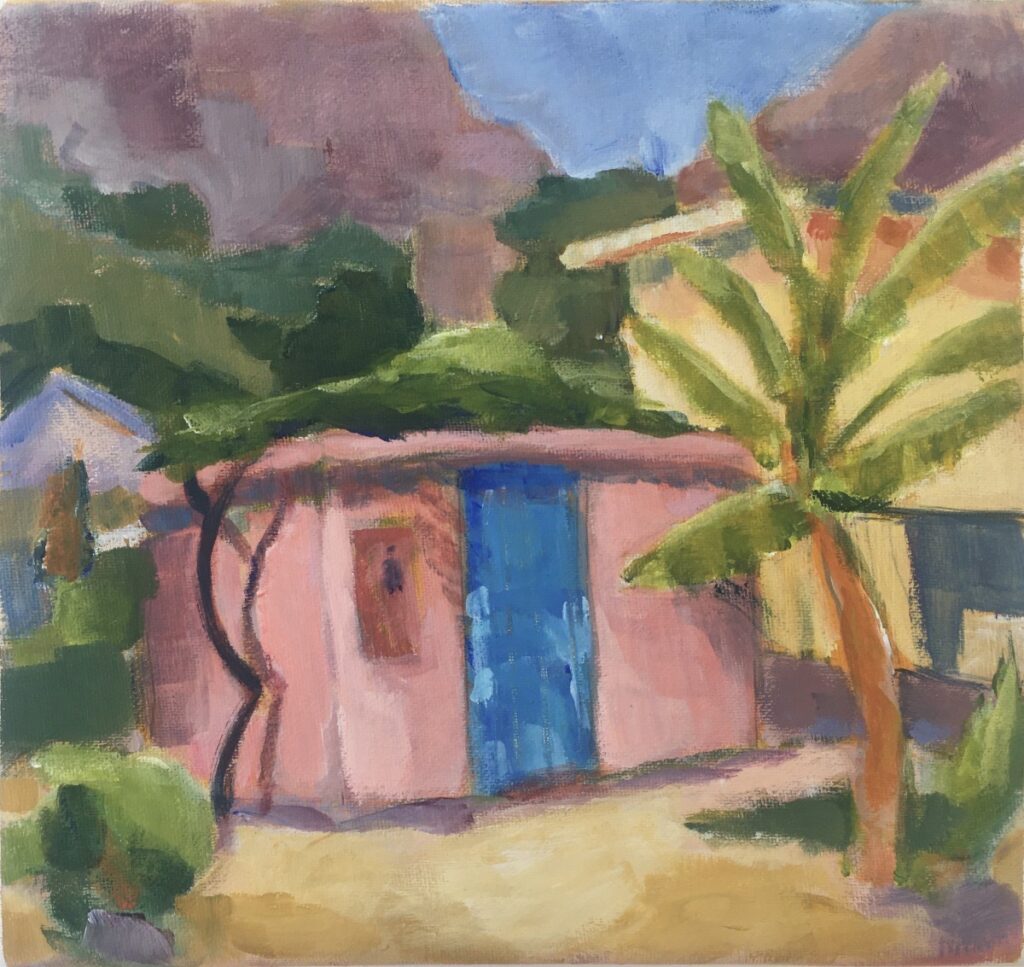 Linda Fazzary • <em>Poros Kefalonia #2</em> • Acrylic • 10″× 10″ • $600.00