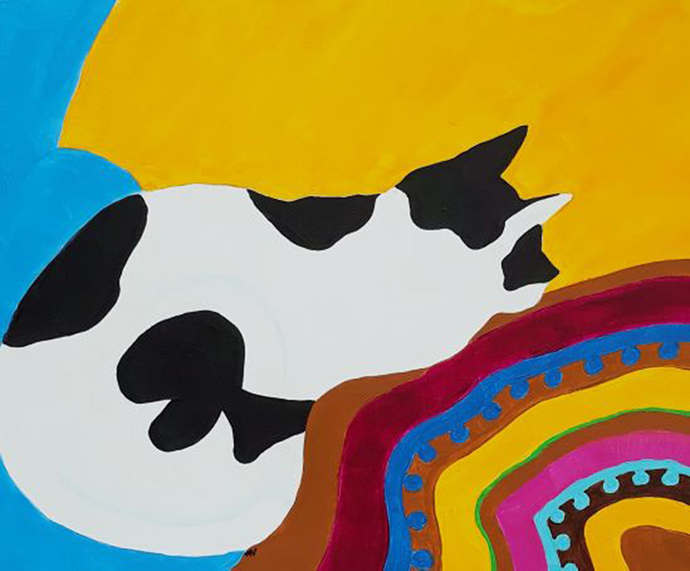 Mary Vuong • <em>Pistachio At Rest</em> • Acrylic on canvas board • 20″×16″ • NFS