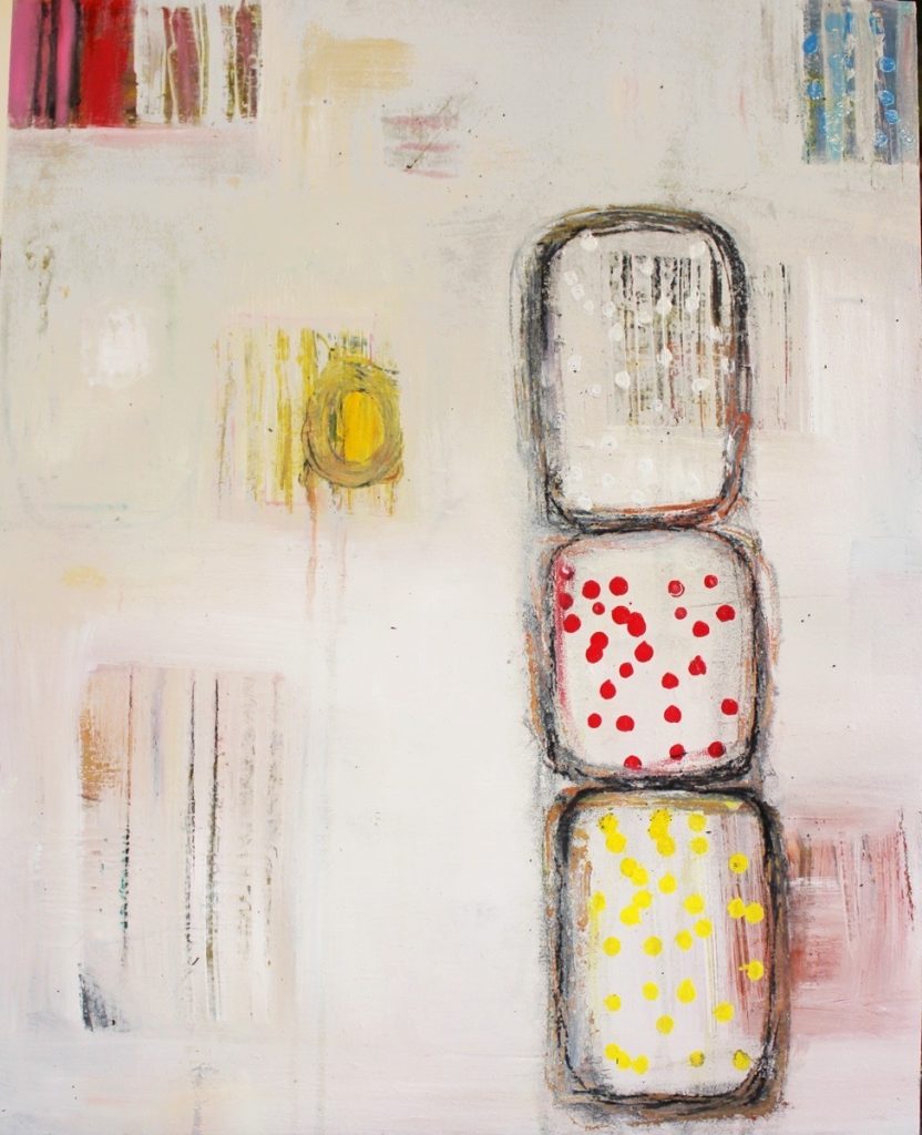 Ethel Vrana • <em>Dots and Stripes</em> • Oil on canvas • 16″×20″ • $475.00