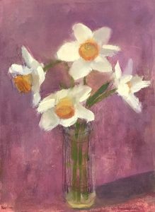 Ileen Kaplan • <em>Daffodils on Pink</em> • NFS