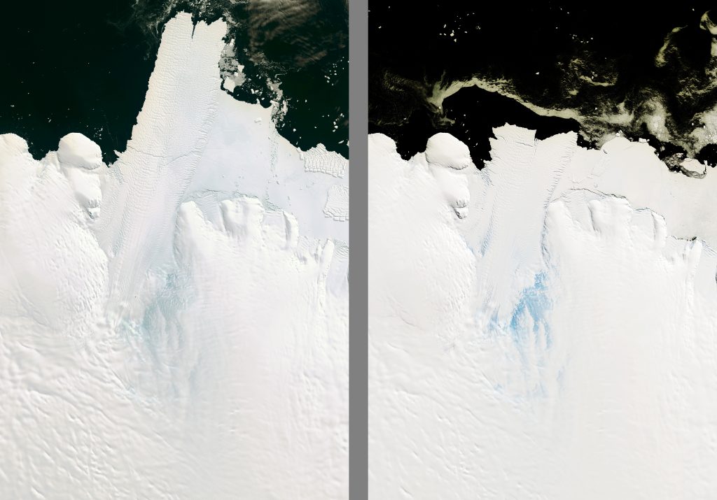 Jay Hart • <em>Mertz Glacier</em> • Inkjet print of Landsat imagery • 46″×33″ • $800.00