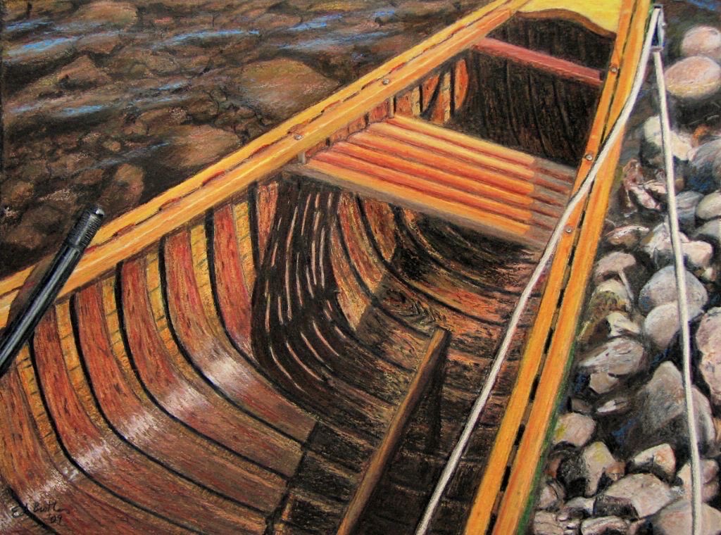 Ed Brothers • <em>Salmon Brook Canoe</em> • Oil pastel • 11½″×8½″ • Prints $65–$95