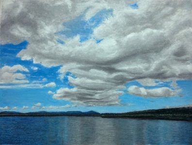 Ed Brothers • <em>Tasmania Cloudscape</em> • Oil pastel • 11½″×8½″ • Prints $65–$95